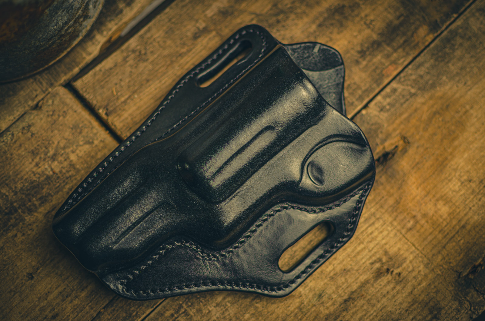 Bianchi Model 7 Shadow II Pancake Holster - 3-Slot Leather Holster For Taurus Judge 3" Cylinder, Fits 1.75" Belts